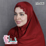 مقنعه زنانه نقابدار لبه تلی